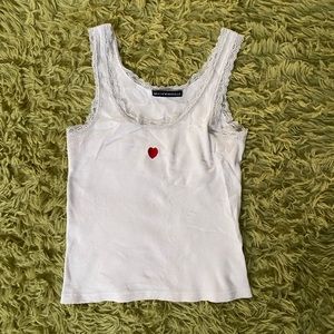 RARE Brandy Melville Heart Lace Tank